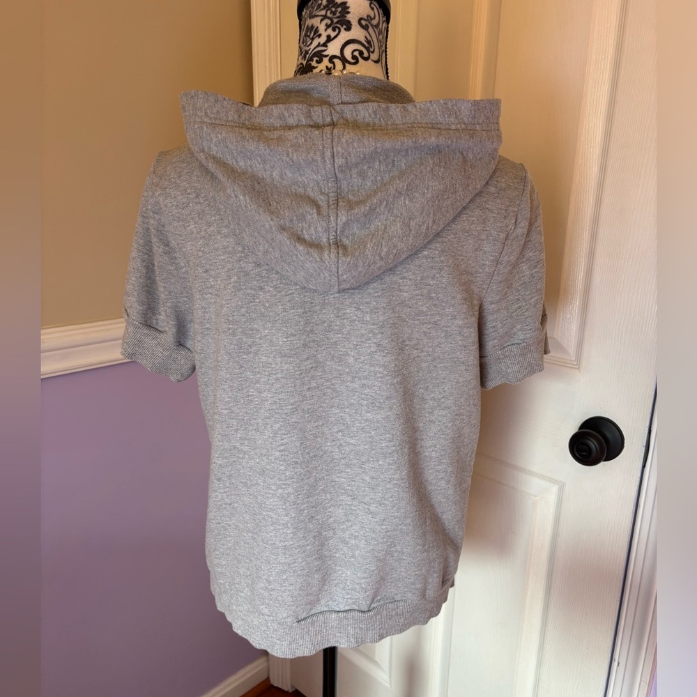 Juicy Couture women’s 100% cotton Gray Hooded, short sleeved Jacket, size XL - Picture 7 of 10